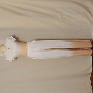 Missguided Peach and Cream Ombre Crop Top and Pants Lounge Set